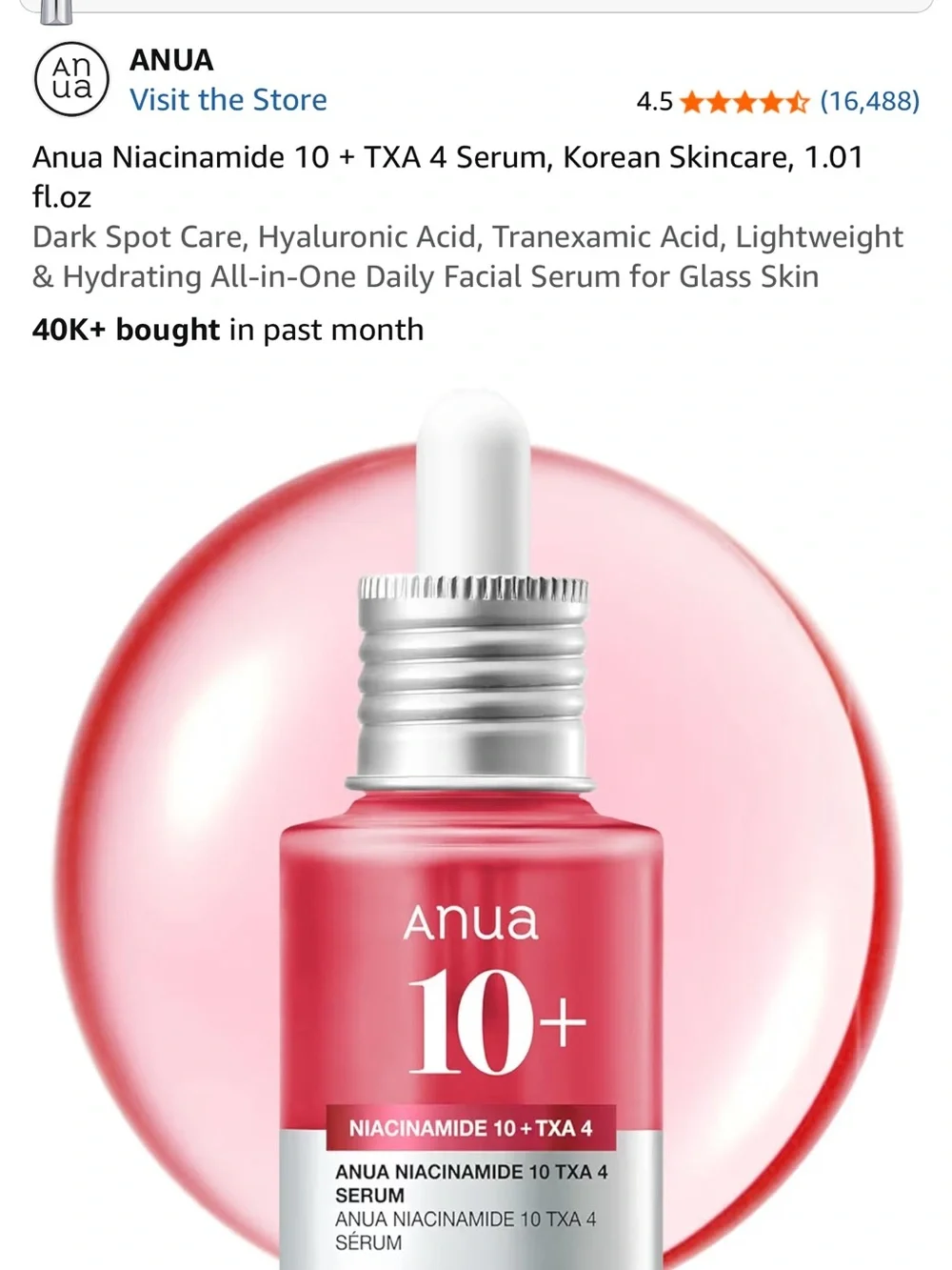 Anua 10+ Niacinamide Serum - Pink